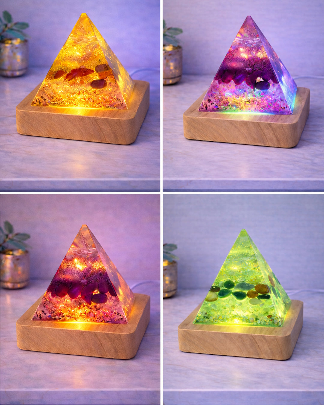 Wooden Light Base - USB Display Stand