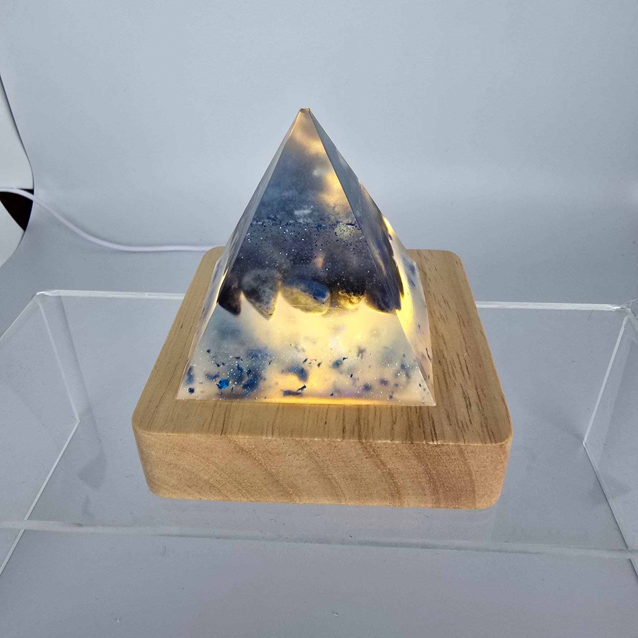 Wooden Light Base - USB Display Stand